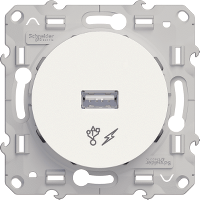 Schneider Electric. USB зарядн.устройство - 5 В пост.ток - белый - Odace - S52R408