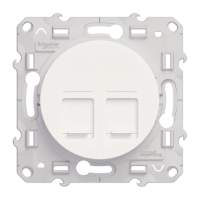 Schneider Electric. Компьютерная розетка - 2 розетки - RJ45 cat.5 UTP - белый - Odace - S52R481