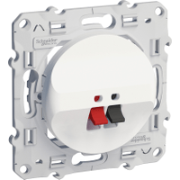 Schneider Electric. Розетка для громкоговорителя - 1 розетка - белый - Odace - S52R487