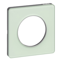 Schneider Electric. Touch - рамка - 1 пост - алюминий & прозрачный зеленый - Odace - S53P802S