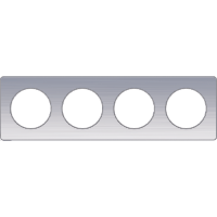 Schneider Electric. Touch - рамка - 4 поста H/V71 - алюминий, матов. металлич.алюминий - Odace - S53P808J