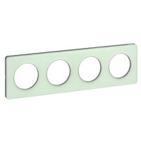 Schneider Electric. Touch - рамка - 4 поста H/V71 - алюминий & прозрачный зеленый - Odace - S53P808S