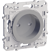 Schneider Electric. 1 розетка - 2P - со шторками - 16 A - алюминий - Odace - S53R033