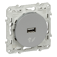 Schneider Electric. USB зарядное устройство - 5 В пост.ток - алюминий - Odace - S53R408