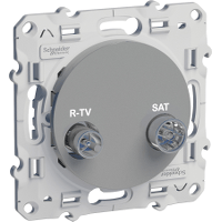 Schneider Electric. R-TV/SAT розетка - индивидуальная розетка - алюминий - Odace - S53R454