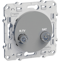 Schneider Electric. R-TV/SAT розетка - оконечная розетка - алюминий - Odace - S53R455