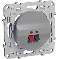 Schneider Electric. Розетка для громкоговорителя - 1 розетка - алюминий - Odace - S53R487