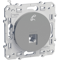 Schneider Electric. Телефонная розетка - RJ12 - cat.3 - алюминий - Odace - S53R497