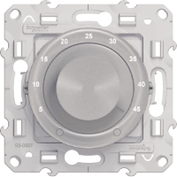 Schneider Electric. Напольные термостат - обогрев - с датчиком - 8A - алюминий - Odace - S53R507