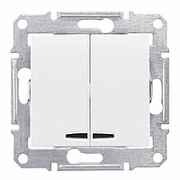 Schneider Electric. Выкл. 2кл. cx.5 с синей.подсв., бел. - Sedna - SDN0300321