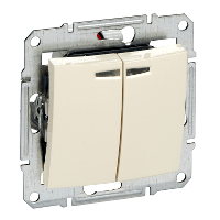 Schneider Electric. Выкл. 2кл. cx.5 с синей.подсв., беж. - Sedna - SDN0300347