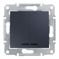Schneider Electric. Выкл. 2кл. cx.5 с подсв., графит - Sedna - SDN0300370