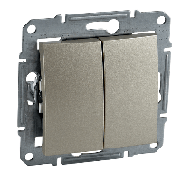 Schneider Electric. Выключатель 2-х клав IP44 титан - Sedna - SDN0300468