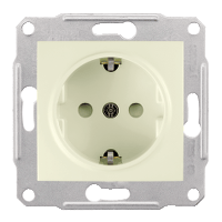Schneider Electric. Розетка с/з с/ш, беж. - Sedna - SDN3000147