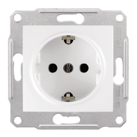 Schneider Electric. Розетка с/з б/ш, бел. - Sedna - SDN3000521