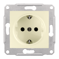Schneider Electric. Розетка с/з б/ш, беж. - Sedna - SDN3000547