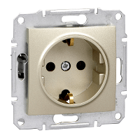 Schneider Electric. Розетка с/з б/ш титан - Sedna - SDN3000568