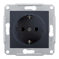 Schneider Electric. Розетка с/з б/ш графит - Sedna - SDN3000570