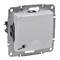 Schneider Electric. Розетка с/з с/ш с крыш., бел. - Sedna - SDN3100121