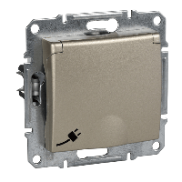 Schneider Electric. Розетка с/з с/ш с крыш., титан - Sedna - SDN3100168