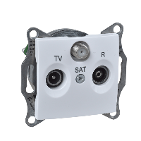 Schneider Electric. TV/R/SAT розет. проходная, бел. - Sedna - SDN3501421