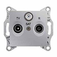 Schneider Electric. TV/R/SAT розет. проходная, алюм. - Sedna - SDN3501460