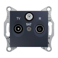 Schneider Electric. TV/R/SAT розет. проходная, графит - Sedna - SDN3501470