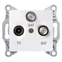 Schneider Electric. RTV/SAT/SAT розетка оконечная, бел. - Sedna - SDN3502121