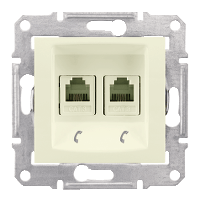 Schneider Electric. Телеф. розетка х2, беж. - Sedna - SDN4201147