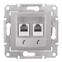 Schneider Electric. Телеф. розетка х2, алюм. - Sedna - SDN4201160