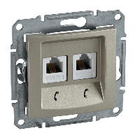 Schneider Electric. Телеф. розетка х2, титан - Sedna - SDN4201168