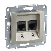 Schneider Electric. Компьют. розетка х2, титан - Sedna - SDN4600168