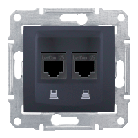 Schneider Electric. Компьют. розетка х2, графит - Sedna - SDN4600170