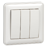 Schneider Electric. W59 3-клавишный ВЫКЛЮЧАТЕЛЬ, 10АХ, в сборе, БЕЛЫЙ - W59 - VS0510-351-18