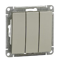 Schneider Electric. W59 3-клавишный ВЫКЛЮЧАТЕЛЬ, 10АХ, механизм, ШАМПАНЬ - W59 - VS0510-351-4-86