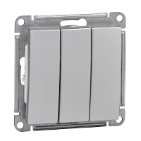 Schneider Electric. W59 3-клавишный ВЫКЛЮЧАТЕЛЬ, 10АХ, механизм, МАТОВЫЙ ХРОМ - W59 - VS0510-351-5-86