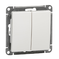 Schneider Electric. W59 2-клавишный ПЕРЕКЛЮЧАТЕЛЬ, 10АХ, механизм, БЕЛЫЙ - W59 - VS610-256-1-86