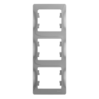 Schneider Electric. Glossa - рамка - вертик. - 3-постов. - алюминий - GSL000307