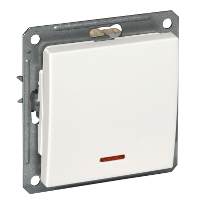 Schneider Electric. W59 1-клавишный ВЫКЛЮЧАТЕЛЬ с подсвет., с самовозвр., 16АХ, механизм,ЧЕРН.БАРХАТ - VS116-151-6-86