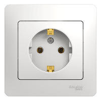 Schneider Electric. Glossa - одна розетка - бок.вых.заземл - 2P + E - 16 A - белый - GSL000142