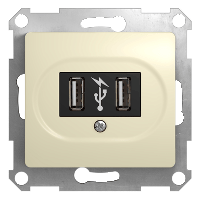 Schneider Electric. Glossa - USB розетка - 5 В пост.ток - бежевый - GSL000232