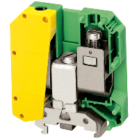 Schneider Electric. Linergy клеммн.блок с заземл. - 50мм² 150A 1-уровн. 1x1 винт. - зелёный-жёлт. - NSYTRV502PE