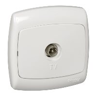 Schneider Electric. Рондо - ТВ розетка (индивид.) - 1dB - скр. уст. - белый - IP20 - RAT-1-BI