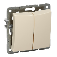 Schneider Electric. ДУЭТ 2-клавишный ВЫКЛЮЧАТЕЛЬ, сх.5, 10АХ, механизм, БЕЖЕВЫЙ - WDE000251