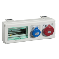 Schneider Electric. Canalis-tap-off unit-32A- 2 Schuko household power sockets - 8 modules of 18mm - KSB32CP11D