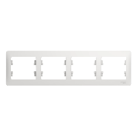 Schneider Electric. Glossa - рамка - горизонт. - 4-постов. - белый - GSL000104