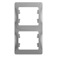 Schneider Electric. Glossa - рамка - вертик. - 2-постов. - алюминий - GSL000306