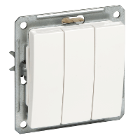 Schneider Electric. W59 3-клавишный ВЫКЛЮЧАТЕЛЬ, 16АХ, механизм, МОРЁНЫЙ ДУБ - VS0516-351-9-86