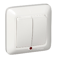 Schneider Electric. Прима - выключатель с инд. - скр. уст. - 2-кл. - 10АХ - белый - IP20 - VS5U-217-B