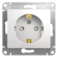 Schneider Electric. Glossa - одна розетка - бок.вых.заземл - 2P + E со шторками - 16 A - белый - GSL000145